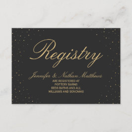 黒いモダンギフトの登録に斑点のあるシックな金ゴールド エンクロージャーカード