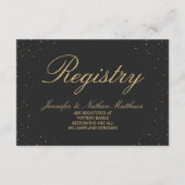 黒いモダンギフトの登録に斑点のあるシックな金ゴールド エンクロージャーカード (正面)