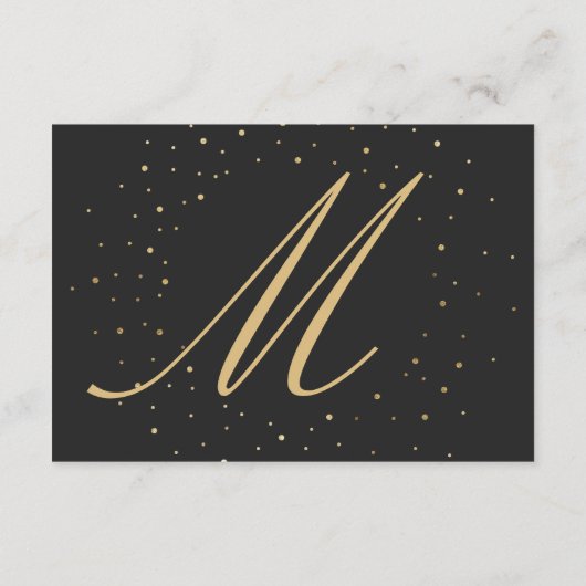 黒いモダンギフトの登録に斑点のあるシックな金ゴールド エンクロージャーカード (裏面)