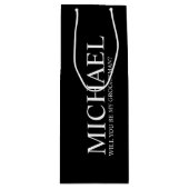 黒いモダングパーソナライズされたロムスマン案 ワインギフトバッグ (正面)