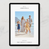 黒いモダンシンプルフレーム写真クリスマス シーズンカード (正面)