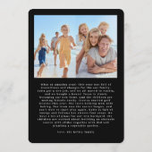 黒いモダンシンプルフレーム写真クリスマス シーズンカード (裏面)