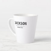 黒いモダンシンプル名パーソナライズされたGroomsmen カフェラテマグ (左アングル)