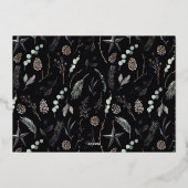 黒いモダンスエレガントカンジデスクリプト写真 箔シーズンカード (裏面)