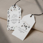 黒いモダンスエレガントカンジデスクリプトChristmas Holid ギフトタグ<br><div class="desc">黒いモダン素朴な水の色のスキャンダル北欧ストランド乾燥した植物性フローラミュート色の休日クリスマスの好意ギフトラベル。</div>