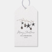 黒いモダンスエレガントカンジデスクリプトChristmas Holid ギフトタグ (正面)