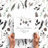 黒いモダンスカンジエレガントスクリプトのクリスマス シーズンカード