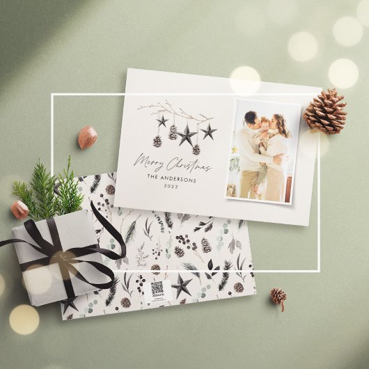 黒いモダンスカンジエレガントスクリプト シーズンカード