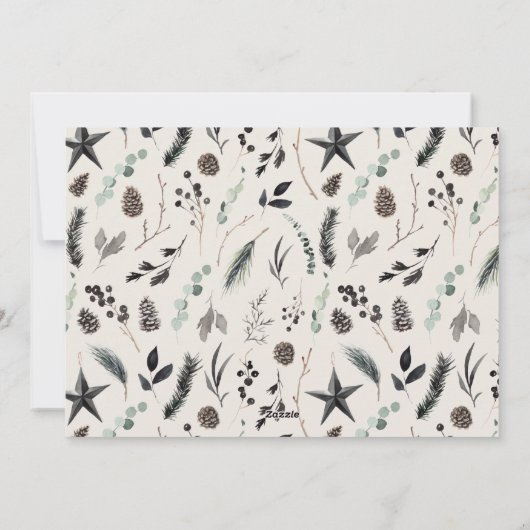 黒いモダンスカンジエレガントスクリプト シーズンカード (裏面)