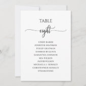 黒いモダンスクリプトテーブル番号8シーティンググラフ 招待状 (正面)