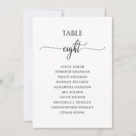 黒いモダンスクリプトテーブル番号8シーティンググラフ 招待状