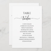 黒いモダンスクリプト表番号12座席表 招待状 (正面/裏面)