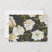 黒いモダンスパークルQRコード上の白いガーデニアス 出欠カード (裏面)