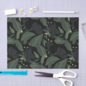 黒いモダンヒョウ模様 薄葉紙 (クラフト)