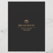 黒いモダンベーカリー、カフェテーブルメニュー メニュー (裏面)