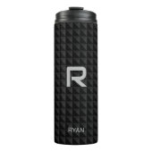 黒いモダン三角形の名前イニシャルパターン タンブラー (正面)