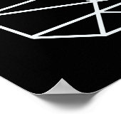 黒いモダン上に音楽のジオメトリックギター ポスター (角)