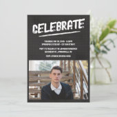 黒いモダン写グランジ真 招待状 (スタンド正面)