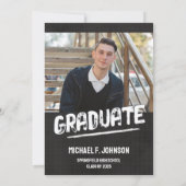 黒いモダン写グランジ真 招待状 (裏面)