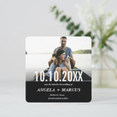 黒いモダン写真はっきりした日付を保存 セーブザデート (スタンド正面)