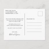 黒いモダン写真コラージュ結婚式の日付を保存 案内ポストカード (裏面)