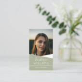 黒いモダン写真ロゴQRコードプロフェッショナル 名刺 (スタンド正面)