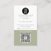 黒いモダン写真ロゴQRコードプロフェッショナル 名刺 (裏面)