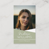 黒いモダン写真ロゴQRコードプロフェッショナル 名刺 (正面)