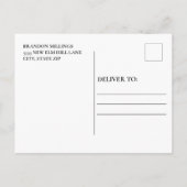 黒いモダン卒業写真の日付の保存 案内ポストカード (裏面)