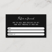 黒いモダン友達を参照 名刺 (裏面)