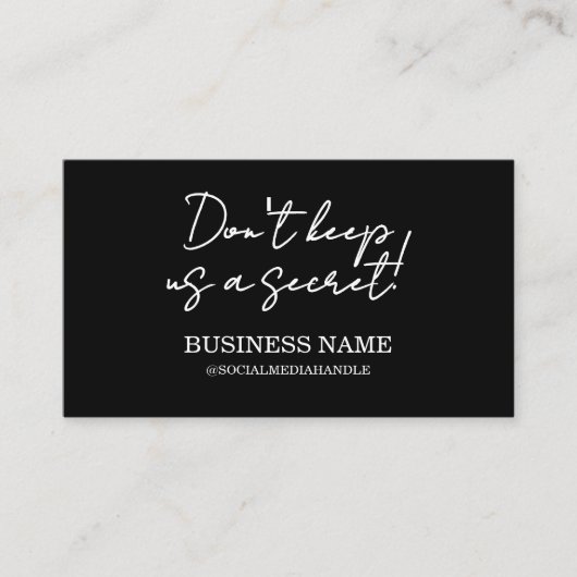 黒いモダン友達を参照 名刺 (正面)