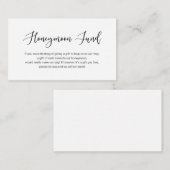 黒いモダン可愛いフォント結婚のハネムーン基金 エンクロージャーカード (正面/裏面)