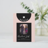 黒いモダン図形はがきを保存 ポストカード (スタンド正面)