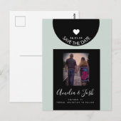 黒いモダン図形はがきを保存 ポストカード (正面/裏面)