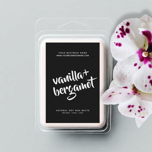 黒いモダン大豆ワックスのラベル フードラベル