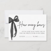 黒いモダン弓の推測いくつの弓シャワーゲーム 招待状 (正面)