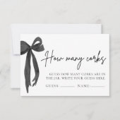 黒いモダン弓はエレガントいくつのコルクゲームを推測 招待状 (正面)