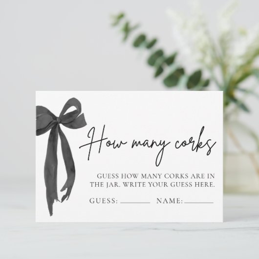 黒いモダン弓はエレガントいくつのコルクゲームを推測 招待状 (スタンド正面)