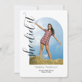 黒いモダン彼女はアーチの写真をした 案内状 (正面)