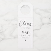 黒いモダン手書きスクリプト応援未来のミセス ボトルネックタグ (正面)