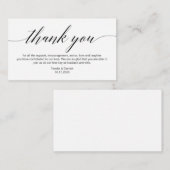 黒いモダン書体結婚,ありがとう エンクロージャーカード (正面/裏面)