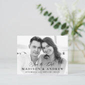 黒いモダン書道の写真の日付を保存 案内ポストカード (スタンド正面)