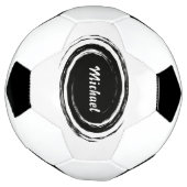 黒いモダン渦巻き楕円パーソナライズされた サッカーボール (回転)