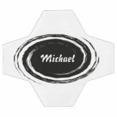 黒いモダン渦巻き楕円パーソナライズされた サッカーボール (フラット)