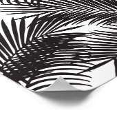 黒いモダン熱帯ヤシの木模様 ポスター (角)