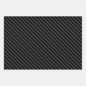 黒いモダン猫と植物のパターン ラッピングペーパーシート (正面2)