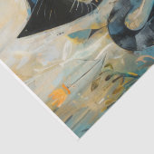 黒いモダン猫 – Decompage- 薄葉紙 (詳細)