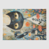 黒いモダン猫 – Decompage- 薄葉紙 (正面)