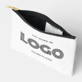 黒いモダン矩形ロゴ アクセサリーポーチ (見開き)