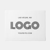 黒いモダン矩形ロゴ ドアマット (正面)